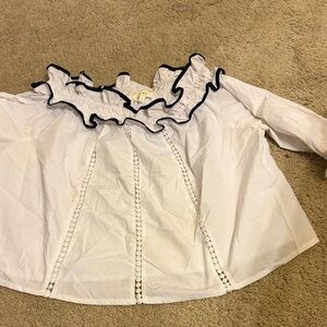 Women's Ruffled White Blouse